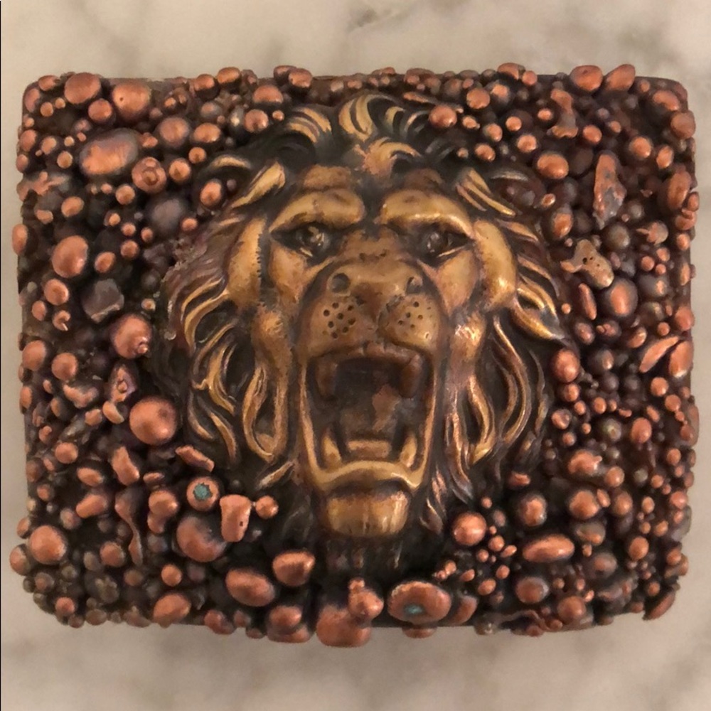 Brass Lion Handmade Belt Buckle